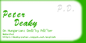 peter deaky business card